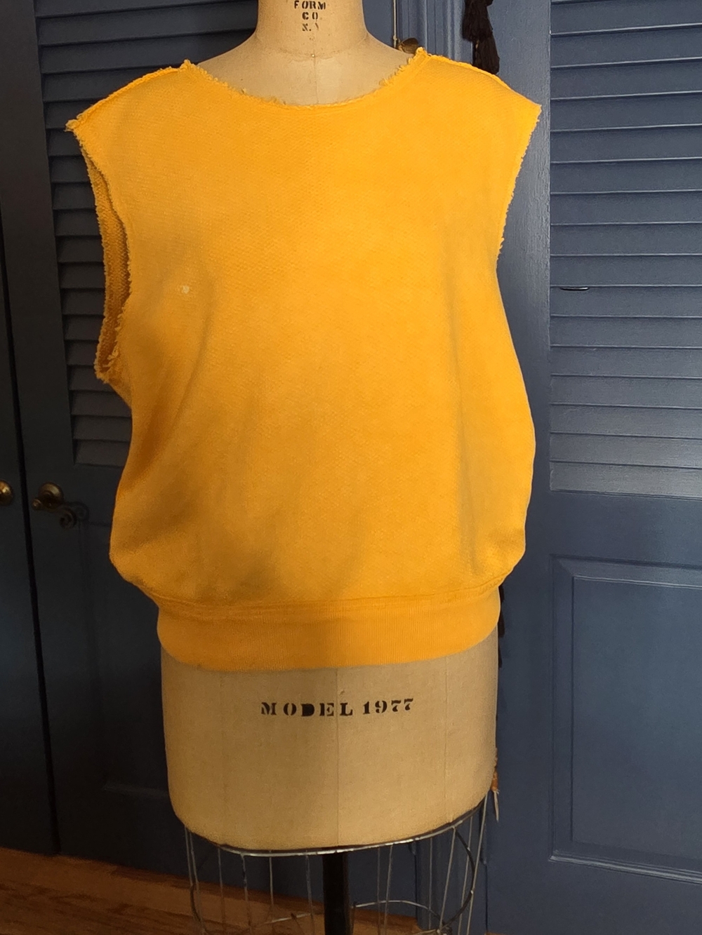 We The Free People So Easy Muscle Sweatshirt Vest California Poppy Yellow M